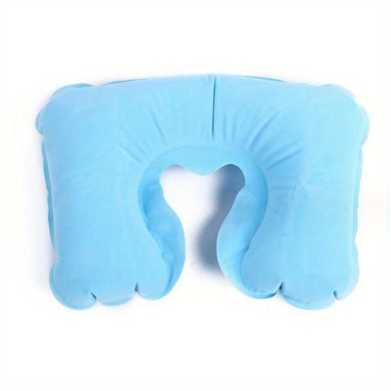 Pvc Flocking U shaped Inflatable Pillow For Camping