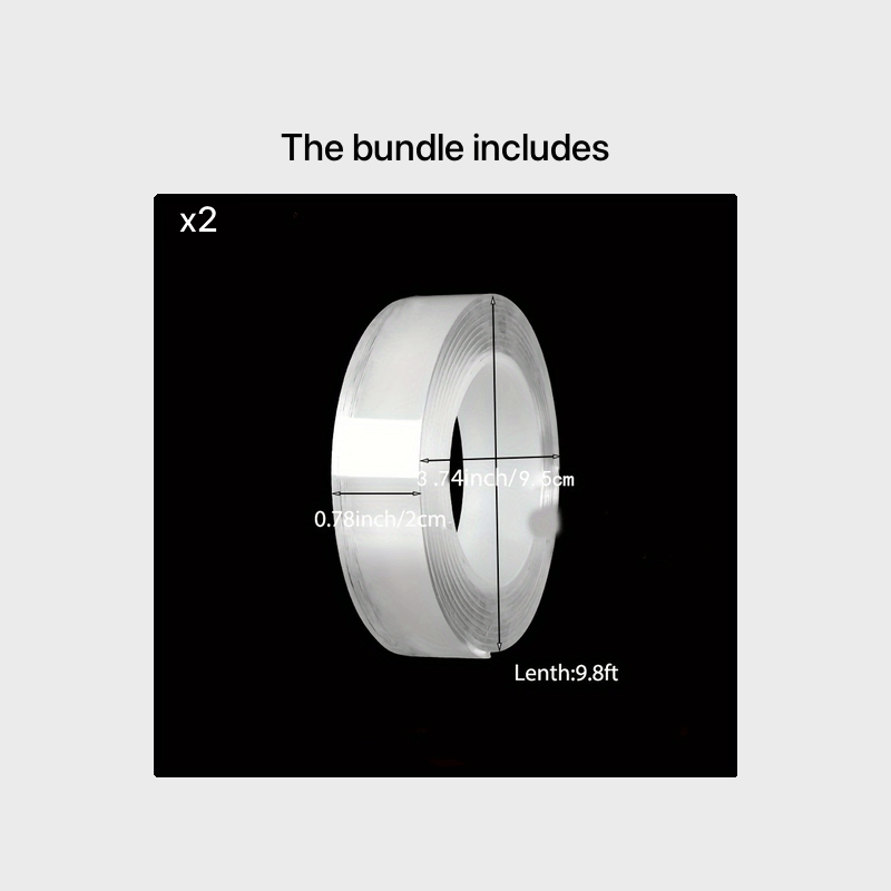 2pcs Heavy Duty Double Sided Tape Strong & Sticky Multipurpose