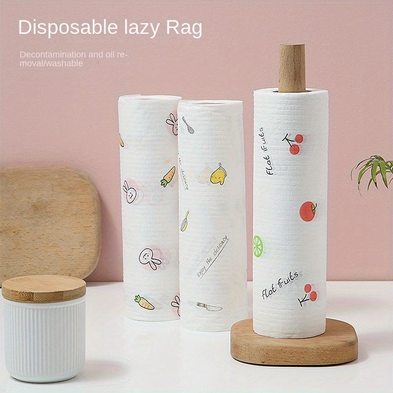 50pcs Lazy Rag Disposable Cleaning Cloth Dual-use Towel