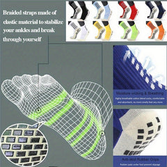 3 Pairs Football Socks Non slip Grip Soccer Rugby Tennis Volleyball Badminton