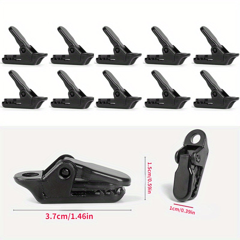 10pcs Tarpaulin Clips Camping Wind Rope Clamp Plastic Clip Buckle