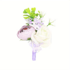 Wrist Corsage And Boutonniere Wedding Party Props Artificial Flower