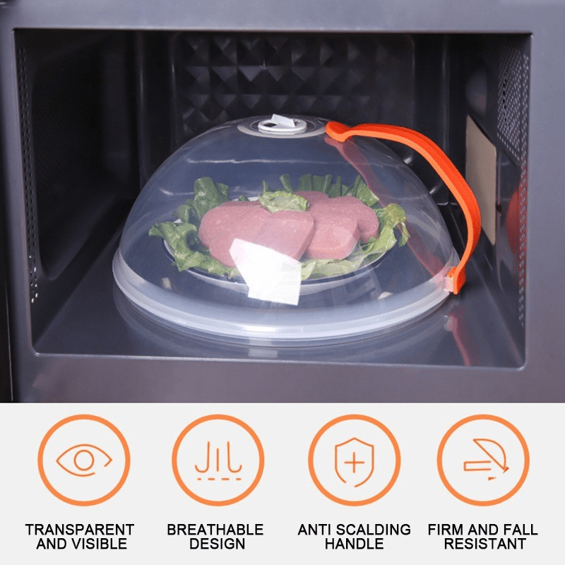 1pc Transparent Food Cover Microwave Heating Cover Kitchen Supplies