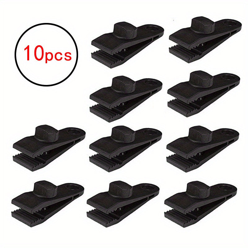 20PCS Outdoor Tent Clips & Elastic Rope Awning Clamps Camping Accessories