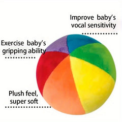 Montessori Plush Rainbow Balls Baby Grip Rattle Toy