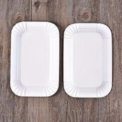 40pcs Rectangular Cake Trays Disposable Paper Plates Kitchen Supplies
