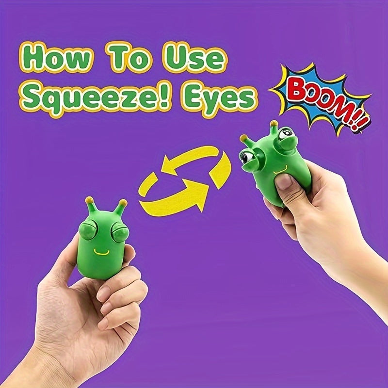 6Pcs Funny Grass Worm Pinch Toy Squishy Squeeze Toy Vegetable Bug Staring