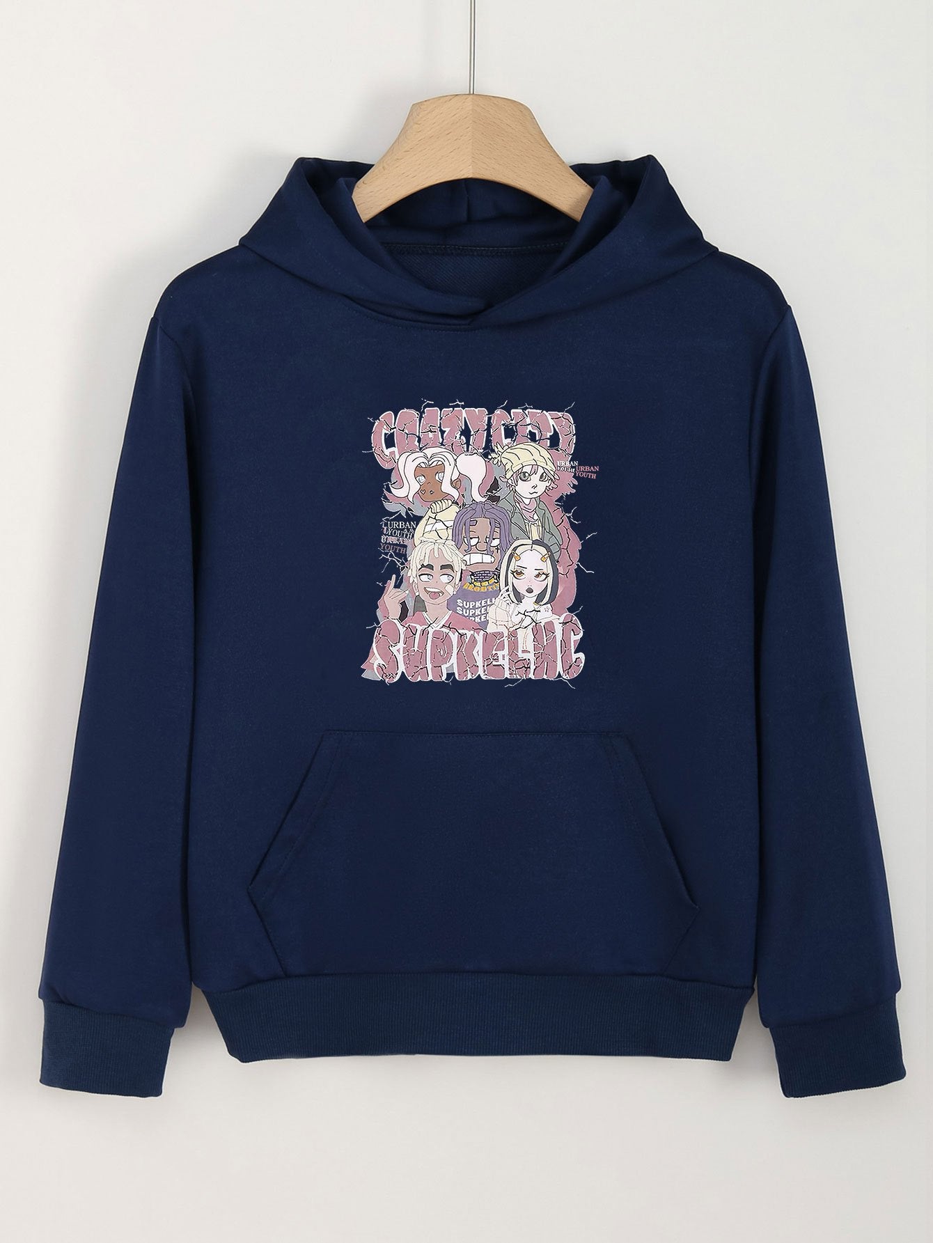 Cartoon Pattern Long Sleeve Hoodie for Girls