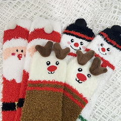 Christmas Socks Winter Soft Thick Warm Keeping Socks Christmas Theme Pattern