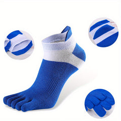 5 Pairs Men's 5-Toe Ankle Socks for Fitness Running