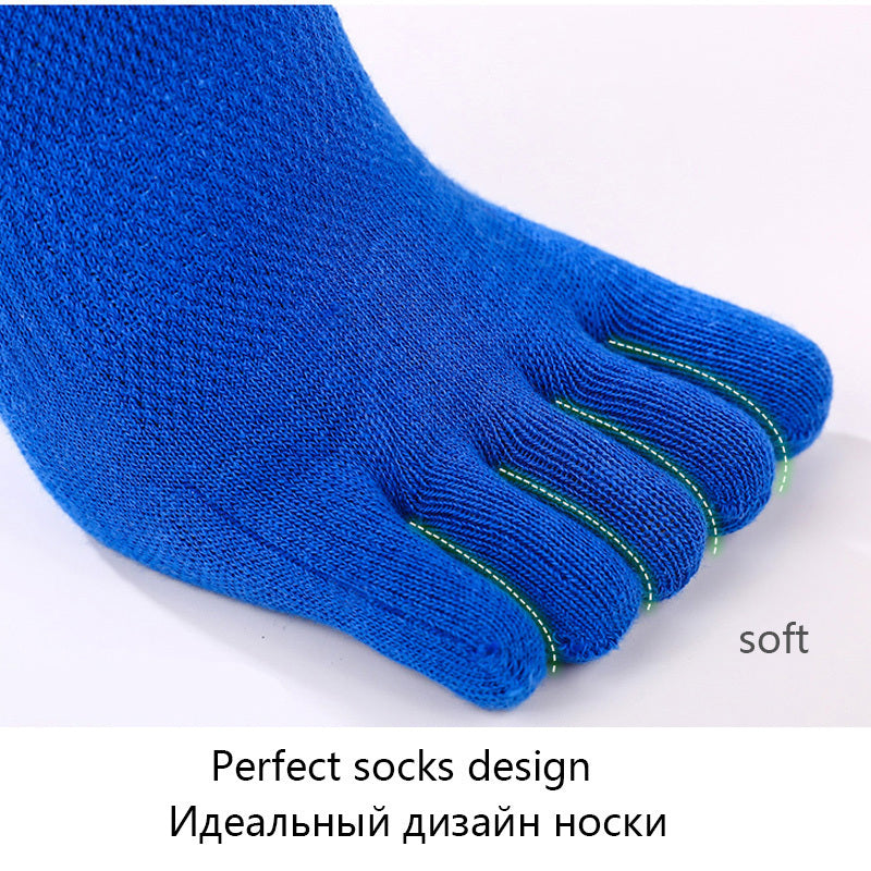 5 Pairs Men's 5-Toe Ankle Socks for Fitness Running