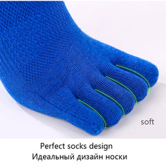 5 Pairs Men's 5-Toe Ankle Socks for Fitness Running