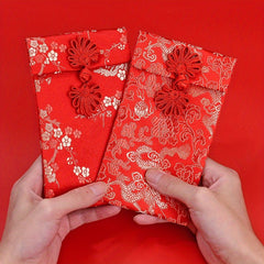 5pcs Chinese Style Floral Cloth Red Envelope Money Pocket