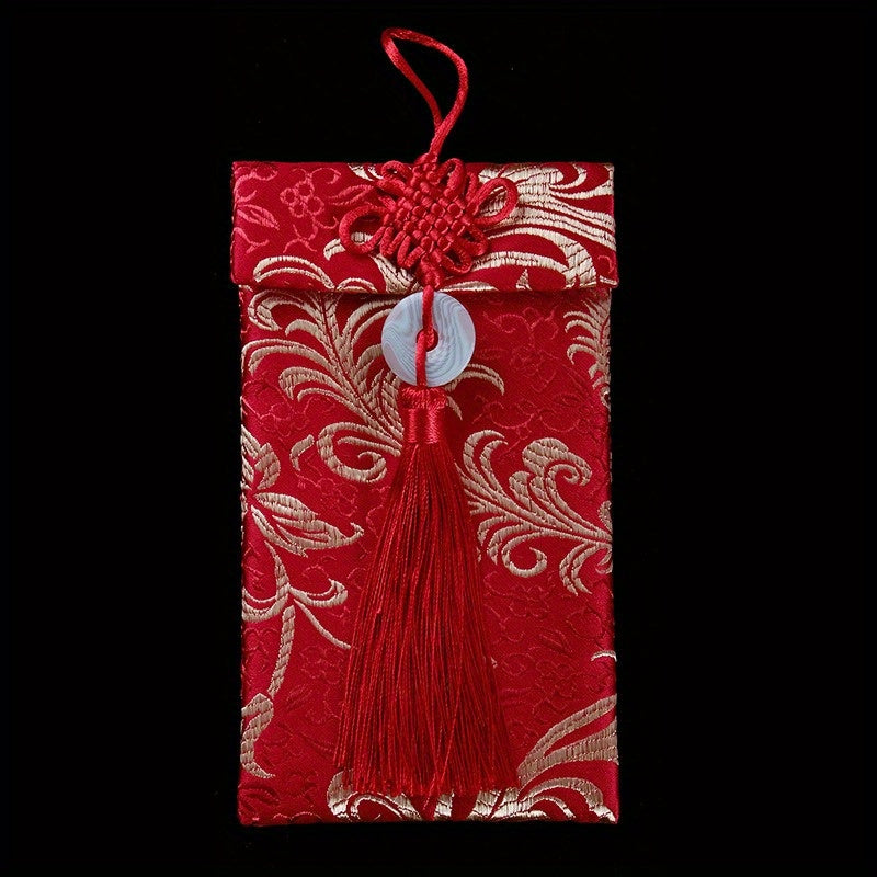 5pcs Chinese Style Floral Cloth Red Envelope Money Pocket