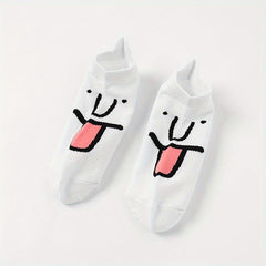 Funny Pattern Short Socks Soft & Lightweight Ankle Socks