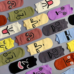 Funny Pattern Short Socks Soft & Lightweight Ankle Socks