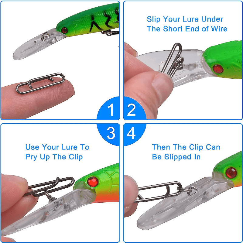 20pcs Interlock Snap Fast Clips Stainless Steel Lure Hook Connector