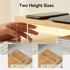 Bamboo Computer Heightening Bracket Display Pad w/ 2 Adjustable Heights