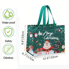6pcs Large Christmas Pattern Tote Gift Bags With Handles Reusable