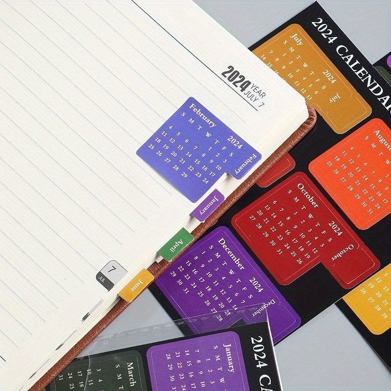 12 Month Waterproof Calendar Sticker Set