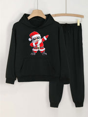 Girls Santa Claus Hooded Sweatshirt & Sweatpants Set