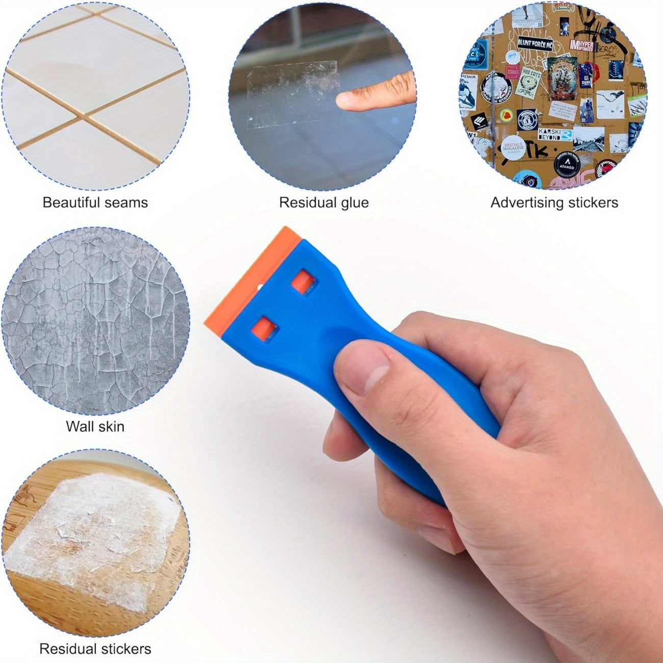 108pcs Plastic Razor Blade Scraper Label Decal Remover Tool