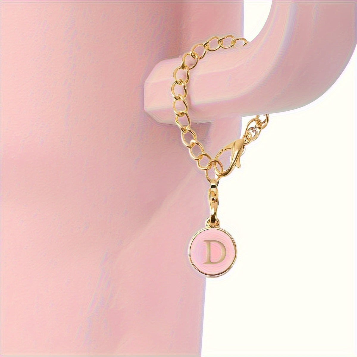 1pc ID Initial Letter Cup Handle Charm Cup Identification Decorative Pendant