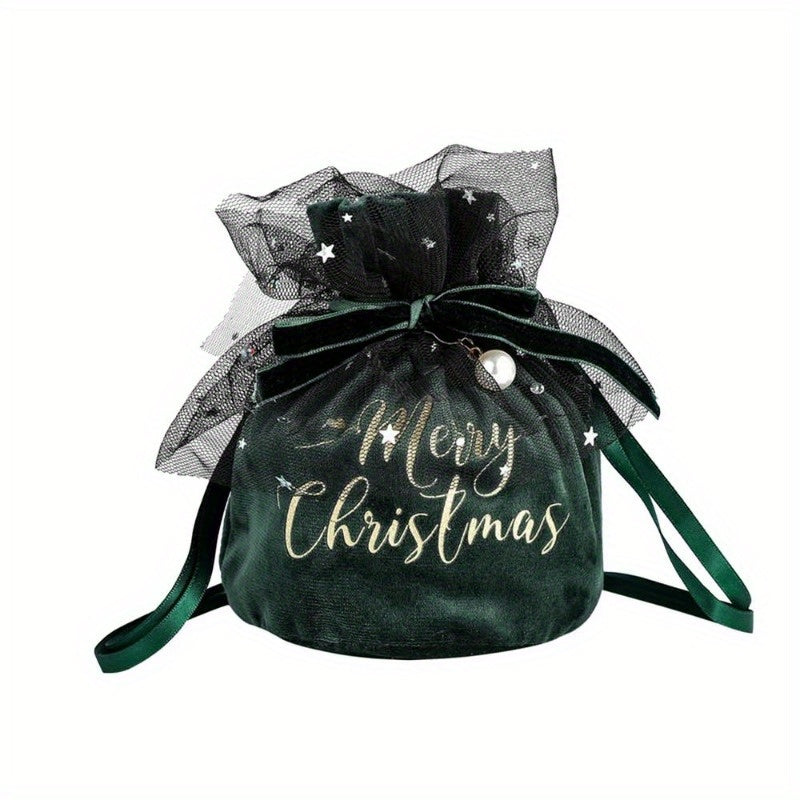 Velvet Jewelry Bags Merry Christmas Jewelry Pouches