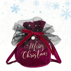 Velvet Jewelry Bags Merry Christmas Jewelry Pouches
