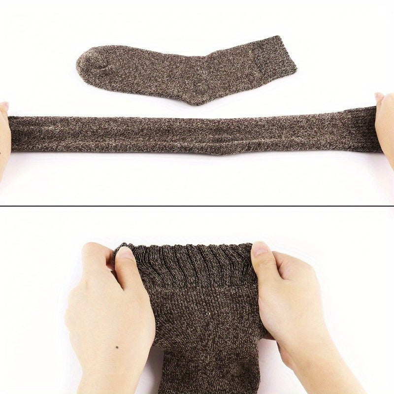 5 Pairs Winter Thermal Socks For Men US 7-13 Thick Socks For Boots