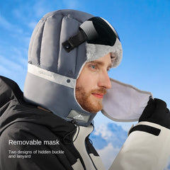 Winter Ski Hat With Goggles For Men Women Outdoor Sports Cycling Hat