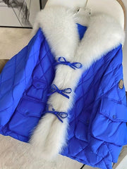 Women's Fuzzy Puffer Jacket Loose Warm Winter Coat