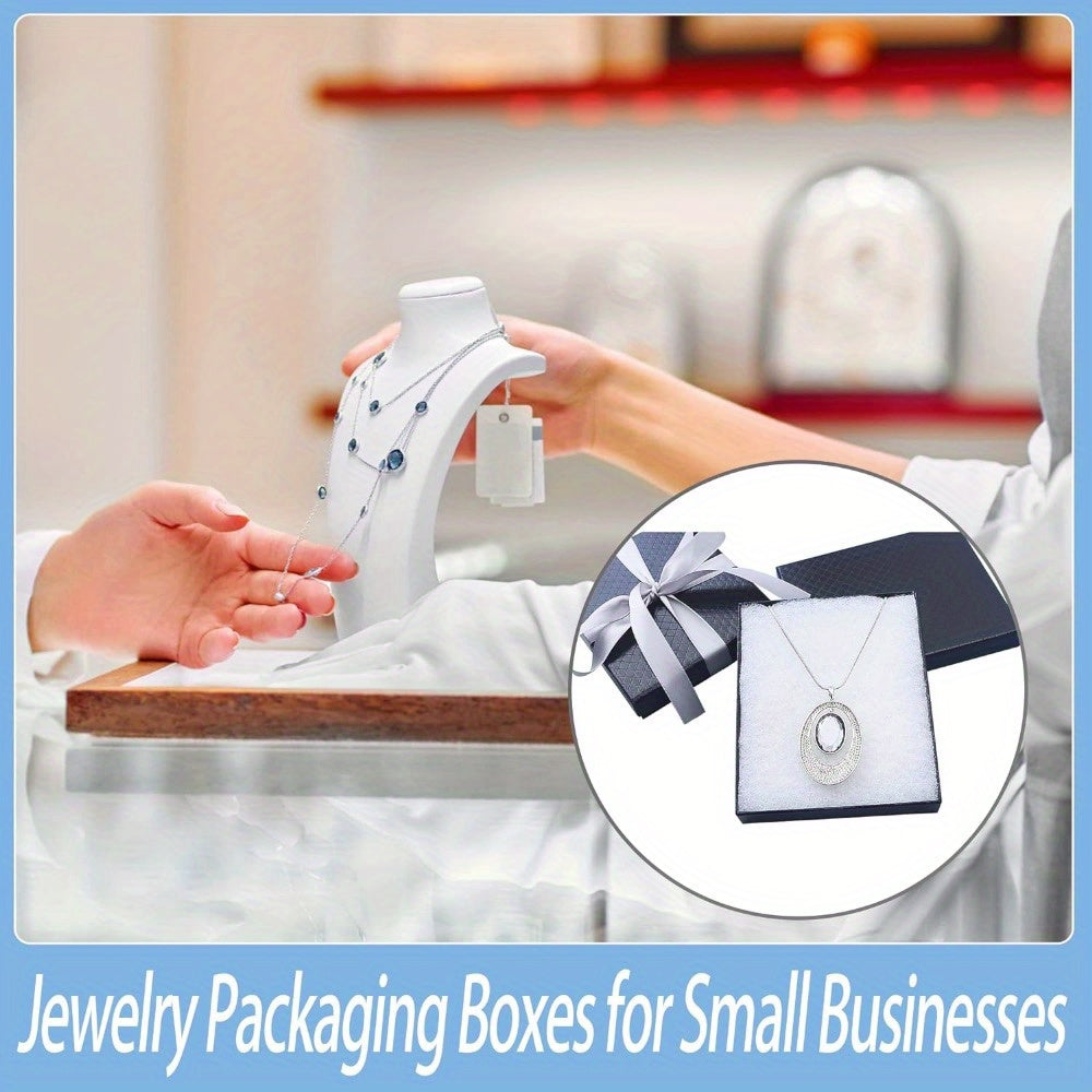 Cotton Filled Cardboard Jewelry Boxes 10 Packs for Necklace Bracelet Bulk