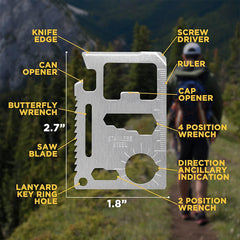 Survival Credit Card Multitool with Bottle Opener