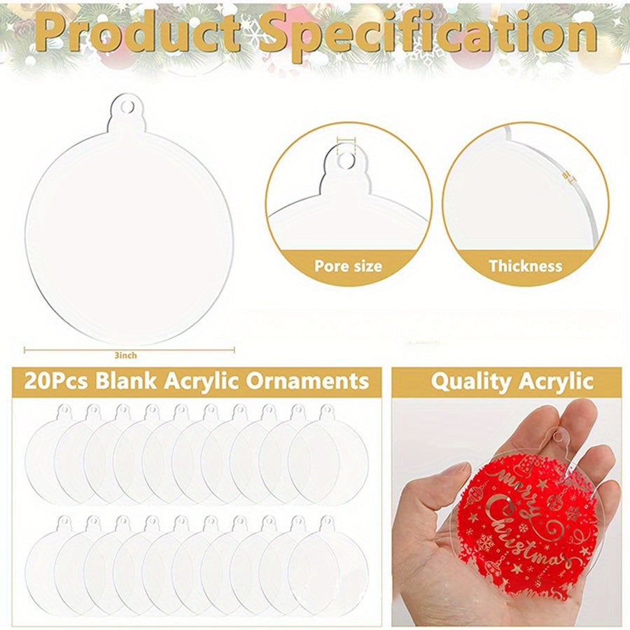 Acrylic Circular Plate DIY Christmas Decorations Hand Painting Decor