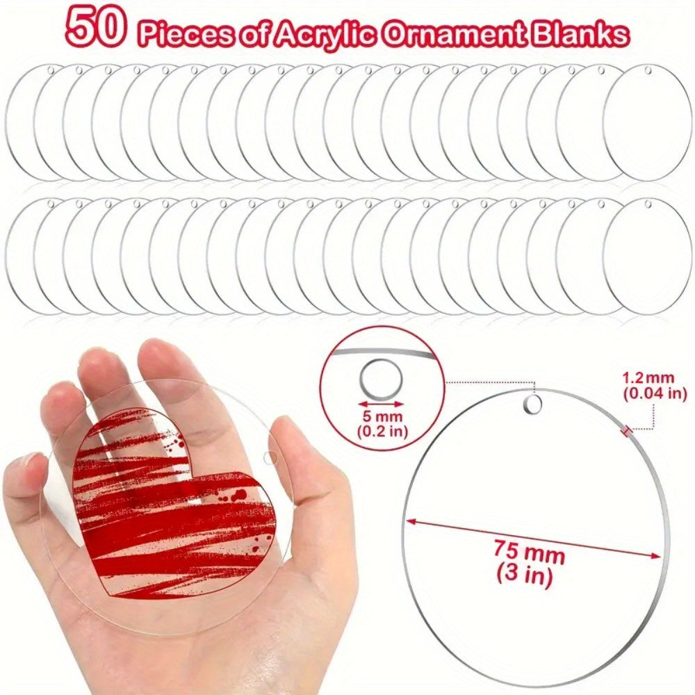 Acrylic Circular Plate DIY Christmas Decorations Hand Painting Decor