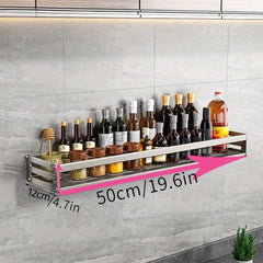 Wall Mounted Kitchen Storage Rack Seasoning Shelf Dishcloth Pot Spoon Holder