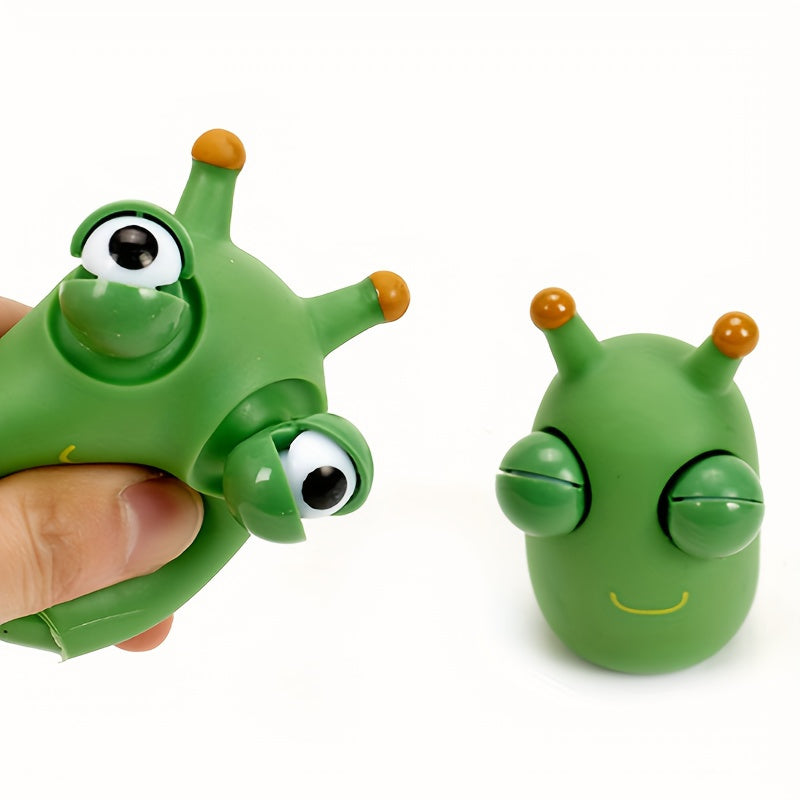 Funny Grass Worm Pinch Toy Novelty Eye Popping Toy Vegetable Bug