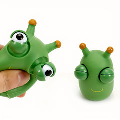 Funny Grass Worm Pinch Toy Novelty Eye Popping Toy Vegetable Bug