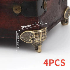4Pcs Elephant Trunk Wooden Box Bottom Corner Support Retro Decorative Foot
