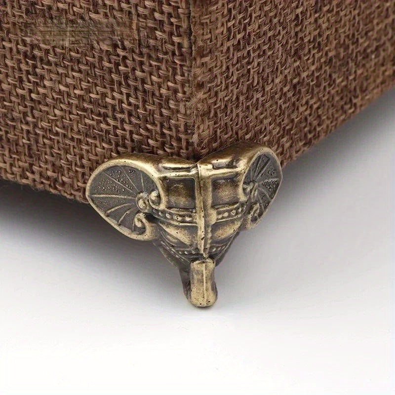 4Pcs Elephant Trunk Wooden Box Bottom Corner Support Retro Decorative Foot