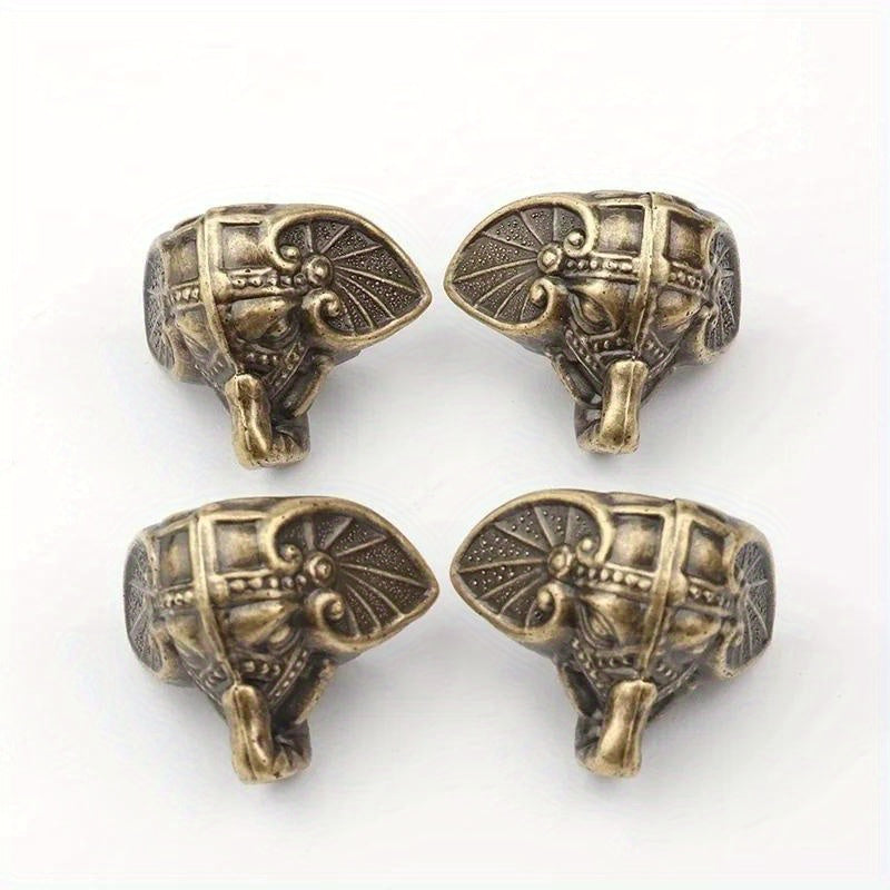 4Pcs Elephant Trunk Wooden Box Bottom Corner Support Retro Decorative Foot
