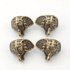 4Pcs Elephant Trunk Wooden Box Bottom Corner Support Retro Decorative Foot