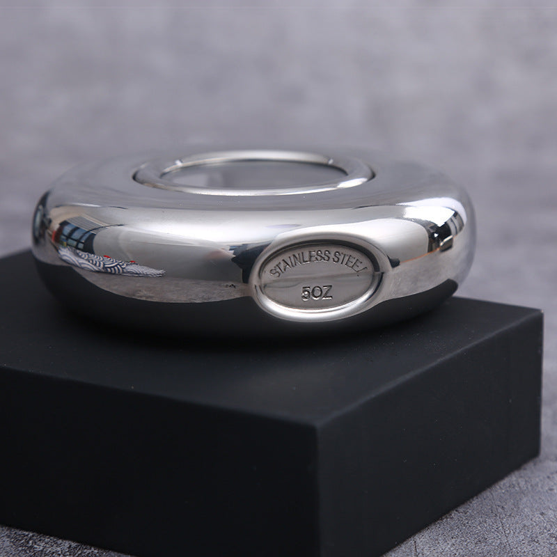 5oz Stainless Steel Water Bottle Mini Round Travel Camping Tool