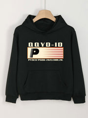 Girls P Pattern Hooded Sweatshirt for Spring and Autumn