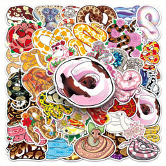 50pcs Fun Snakes Stickers for Stationery Books Laptops Water Cups