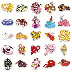 50pcs Fun Snakes Stickers for Stationery Books Laptops Water Cups