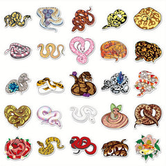 50pcs Fun Snakes Stickers for Stationery Books Laptops Water Cups