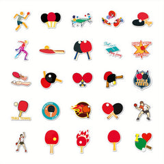 50pcs Table Tennis Graffiti Stickers Laptop Skateboard Phone Water Bottle Travel