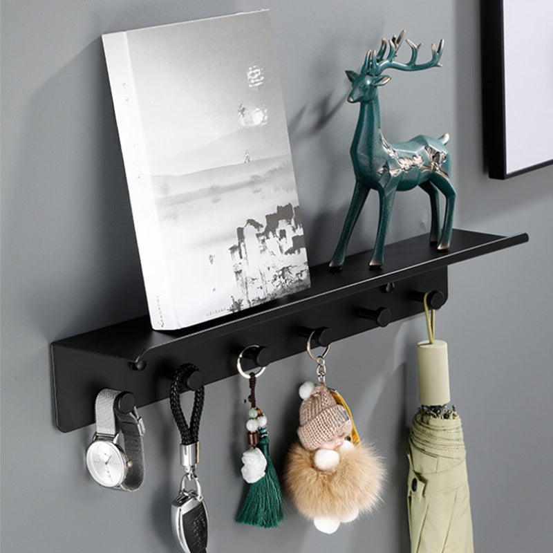 Wall Mounted Key Storage Hook Shelf Coat Rack